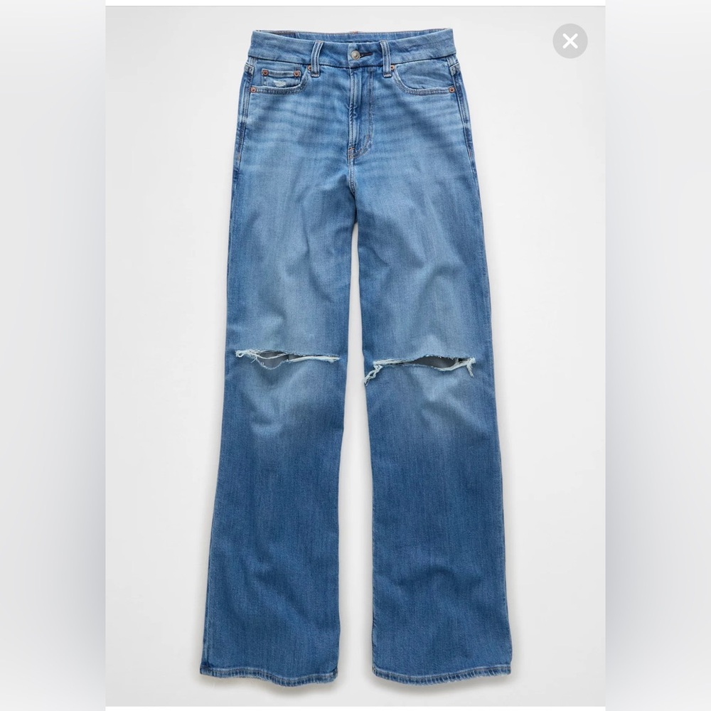 AE Dreamy Drape Stretch Curvy Super High-Waisted Baggy Wide-Leg Jean